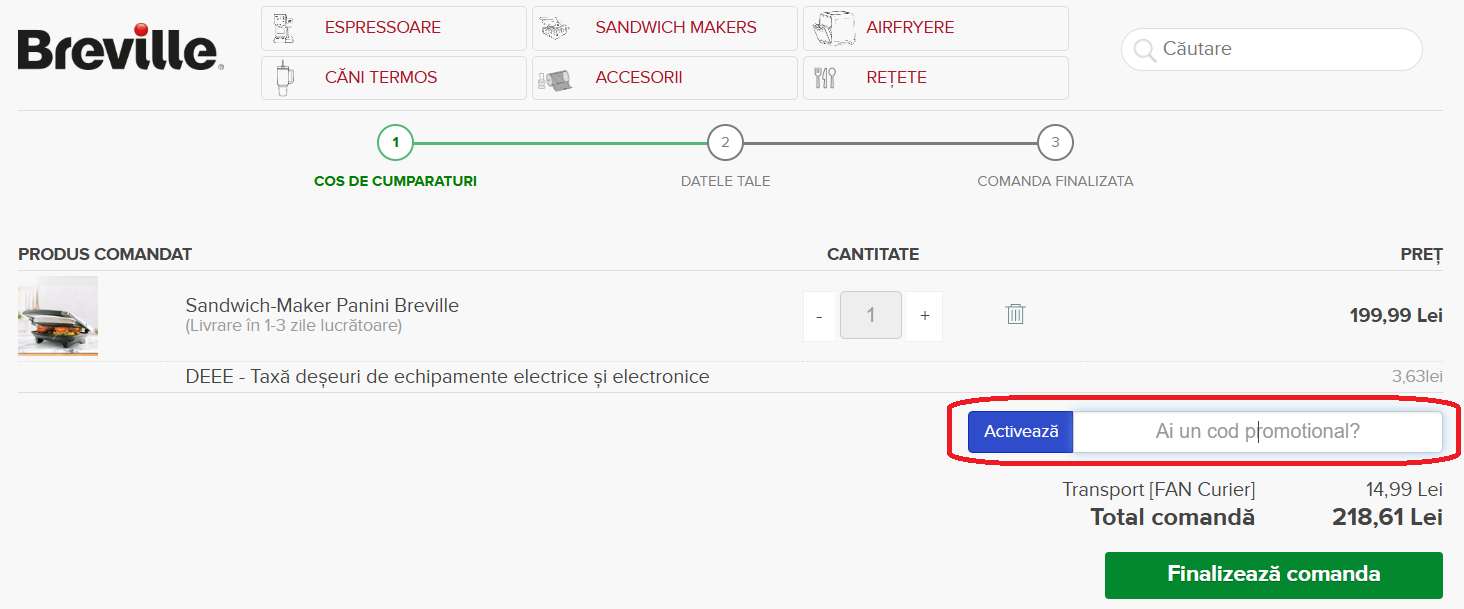 Cod reducere Breville România