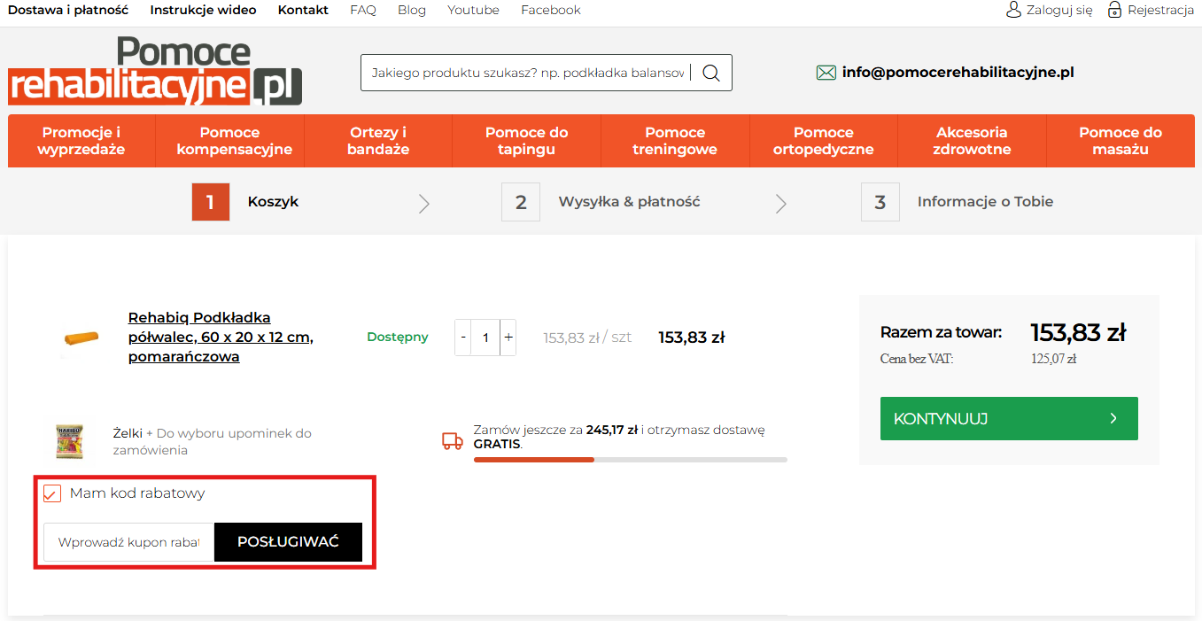 Pomoce Rehabilitacyjne kod rabatowy