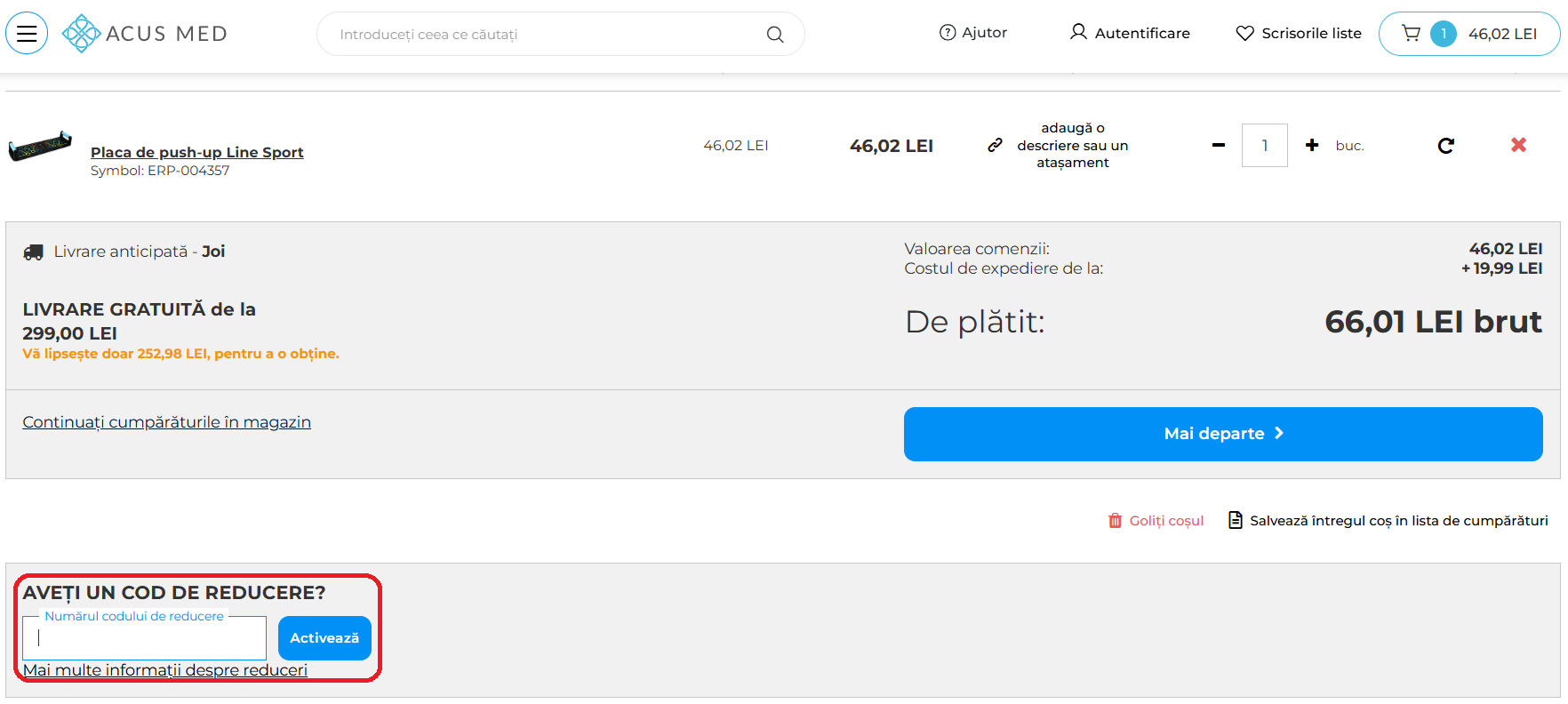 Cod reducere Acus Med