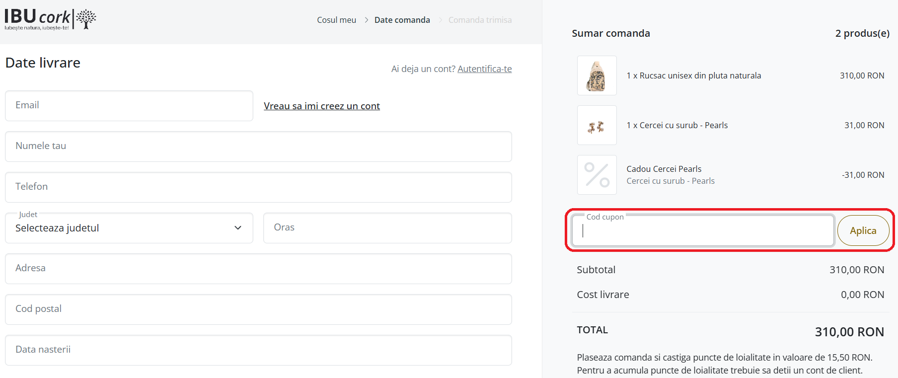 Cod reducere IBU cork