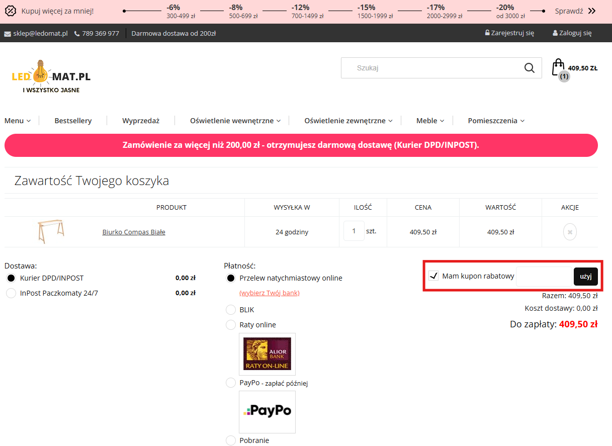 Ledomat kod rabatowy