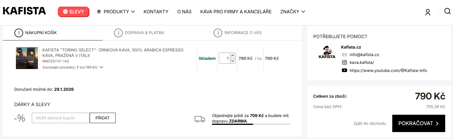 Kafista slevový kód