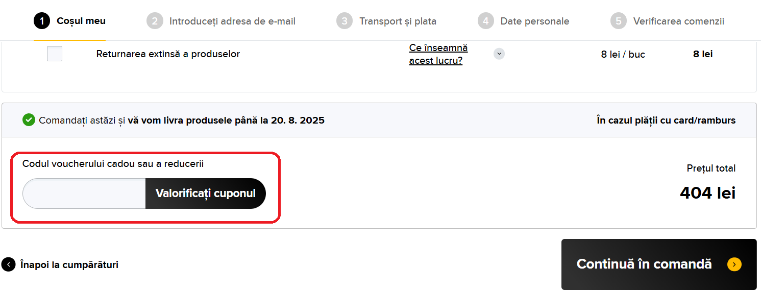 Cod reducere TimeStore