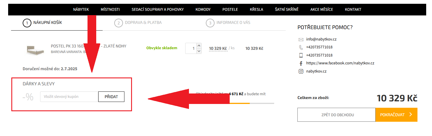 Nábytkov nákupní košík