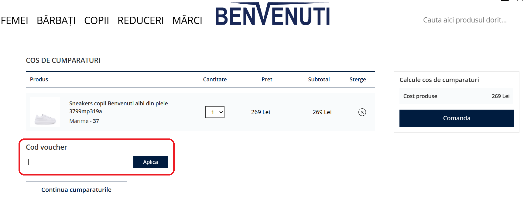 Cod reducere Benvenuti