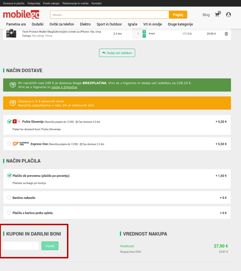 Mobilego koda za popust