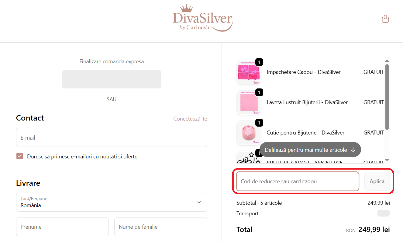 Cod reducere DivaSilver