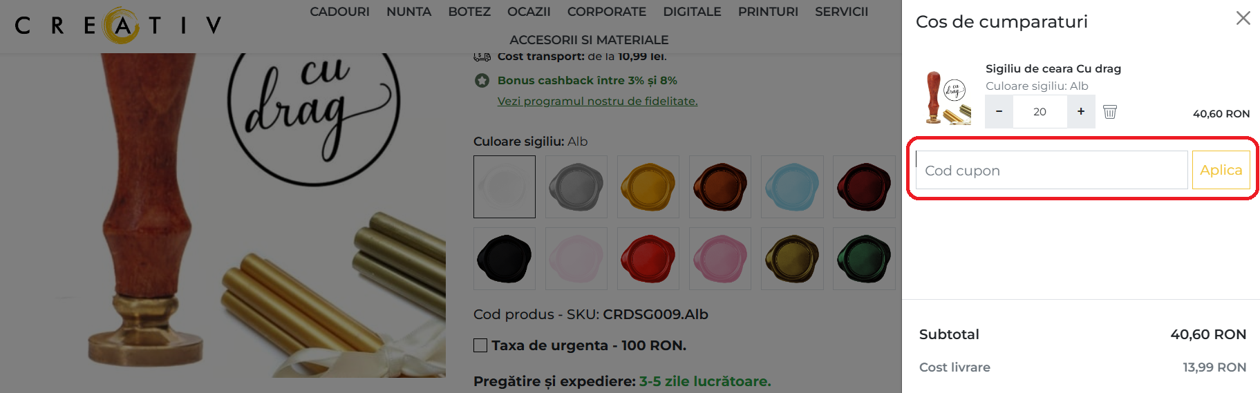 Cod reducere Creativ