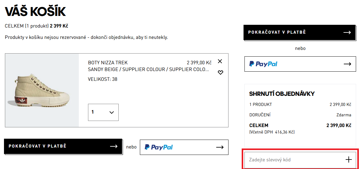 Adidas košík