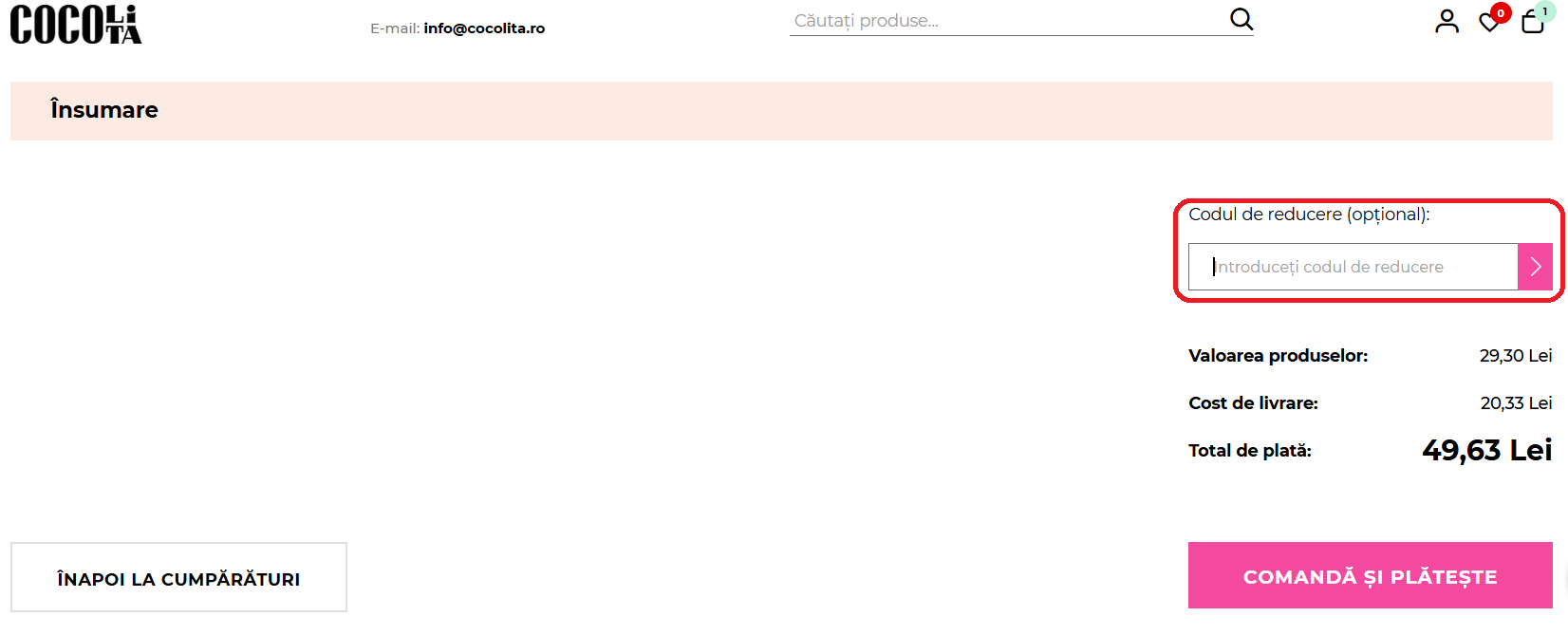 Cod reducere Cocolita