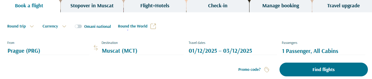 Oman Air slevový kód