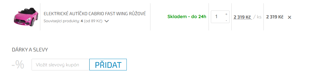 Elektrické autíčko košík