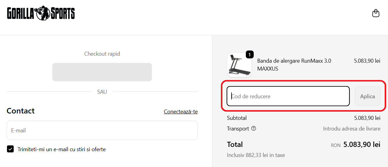 Cod reducere Gorilla Sports