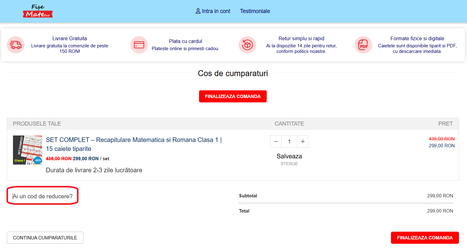 Cod reducere FișeMate