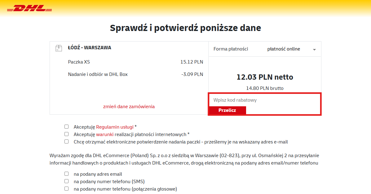 dhl kod rabatowy