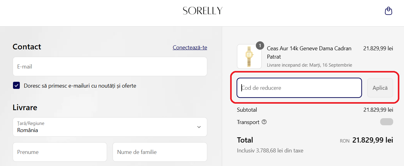 Cod reducere Sorelly