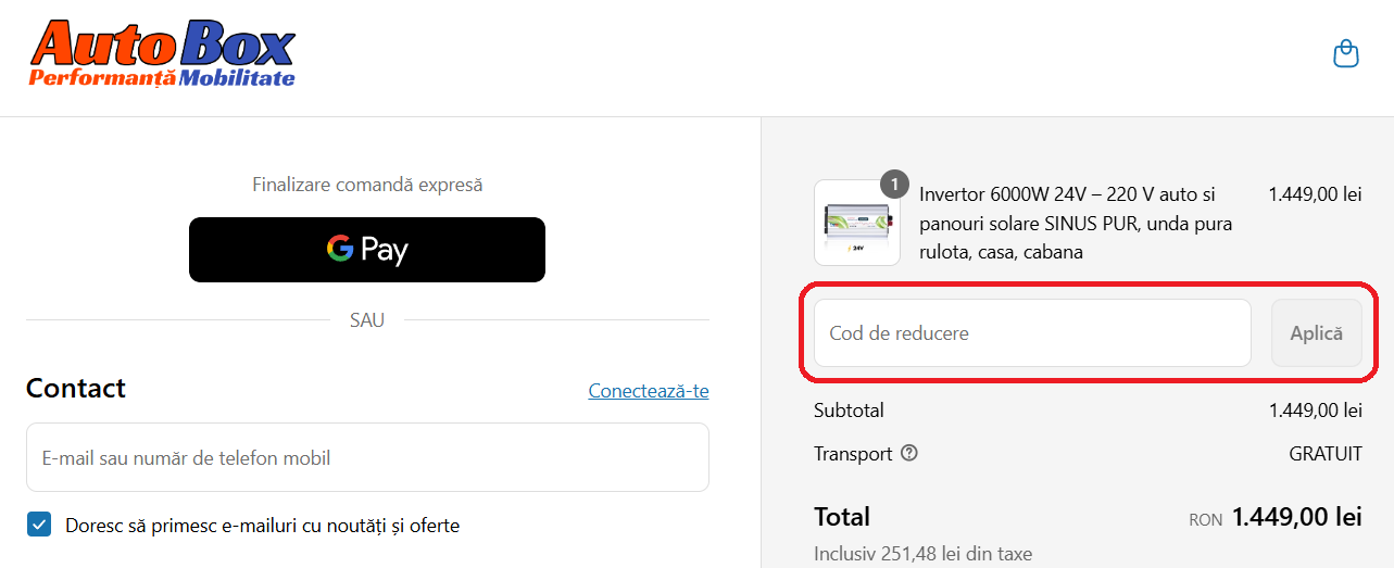 Cod reducere AutoBox