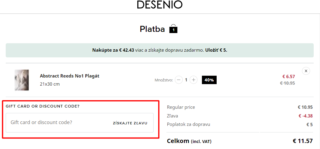 DESENIO zľavový kód