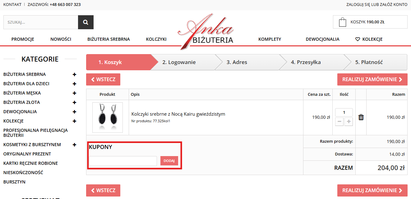 anka biżuteria kod rabatowy