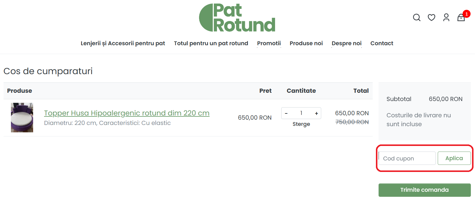 Cod reducere Pat Rotund