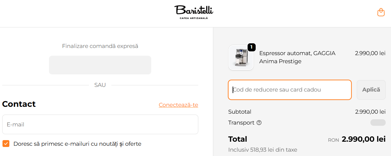 Cod reducere Baristelli