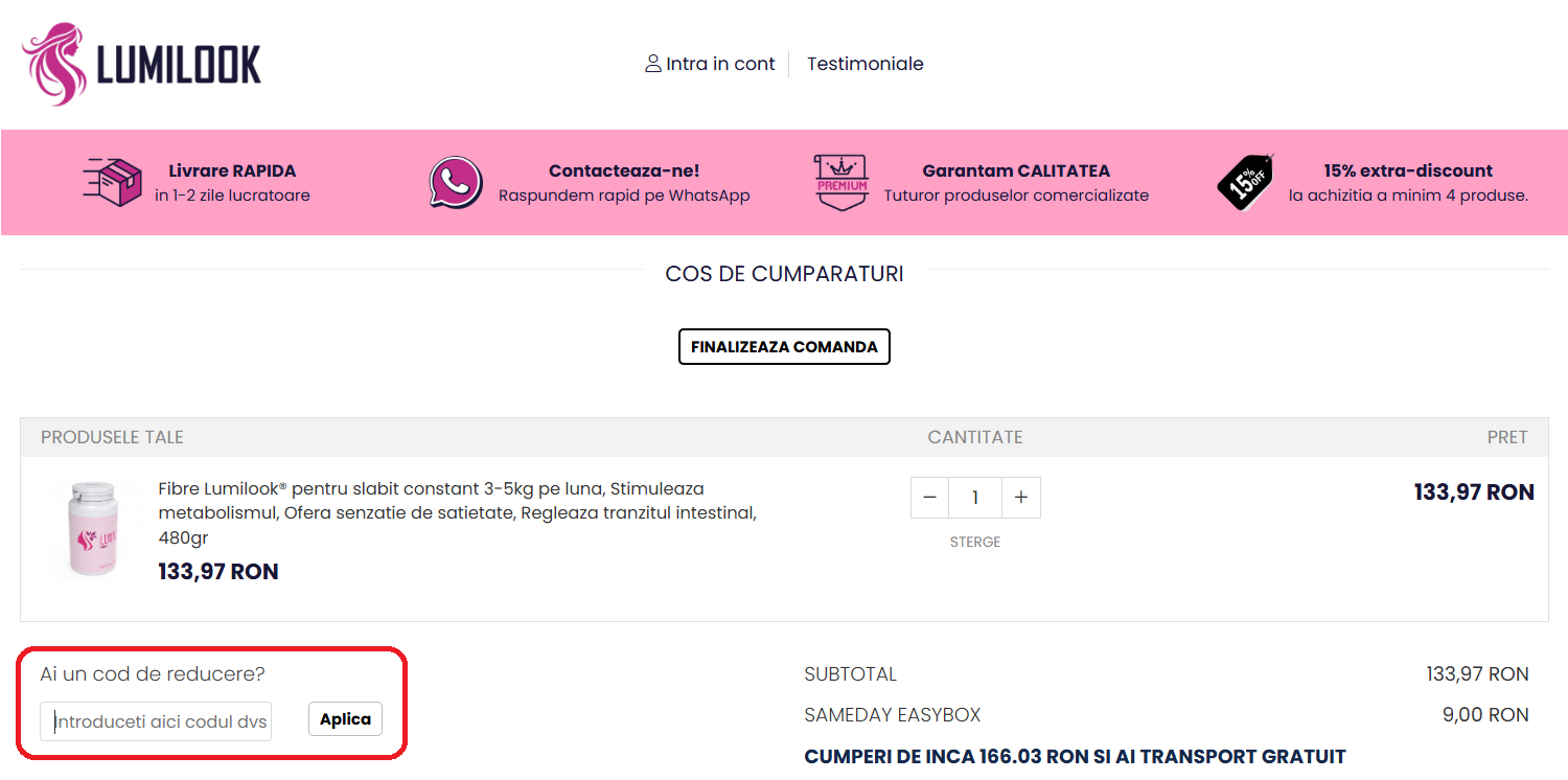 Cod reducere Lumilook