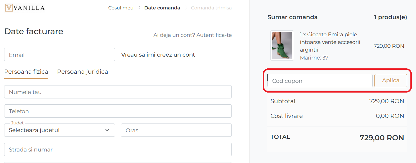 Cod reducere Vanilla Days
