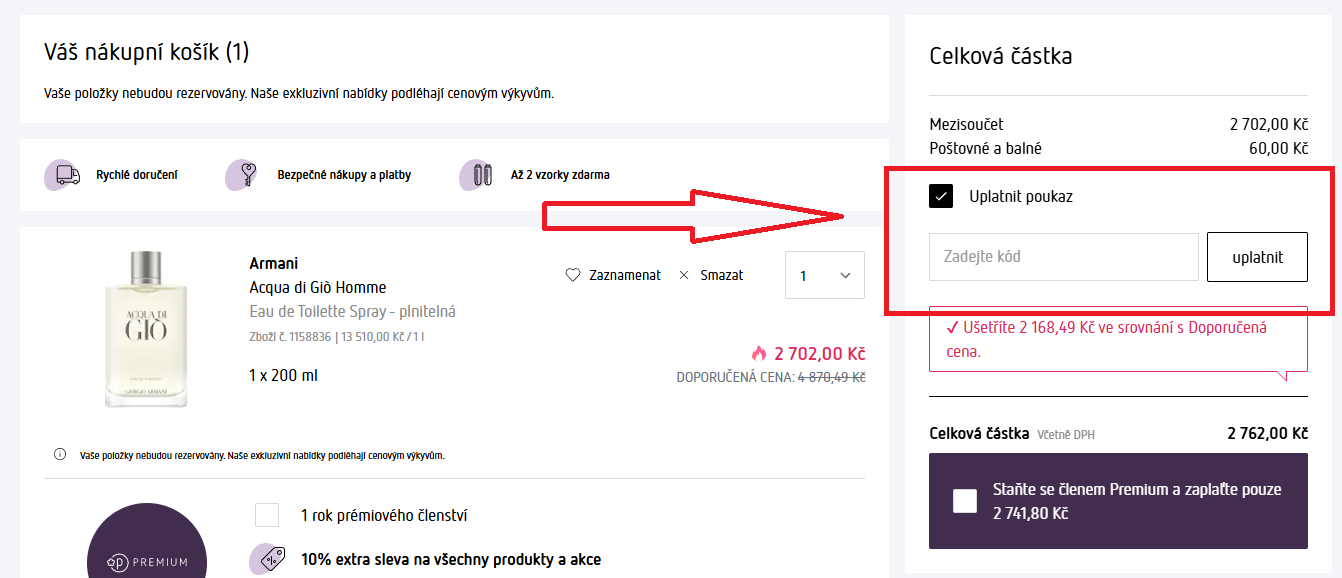 Parfumdreams košík