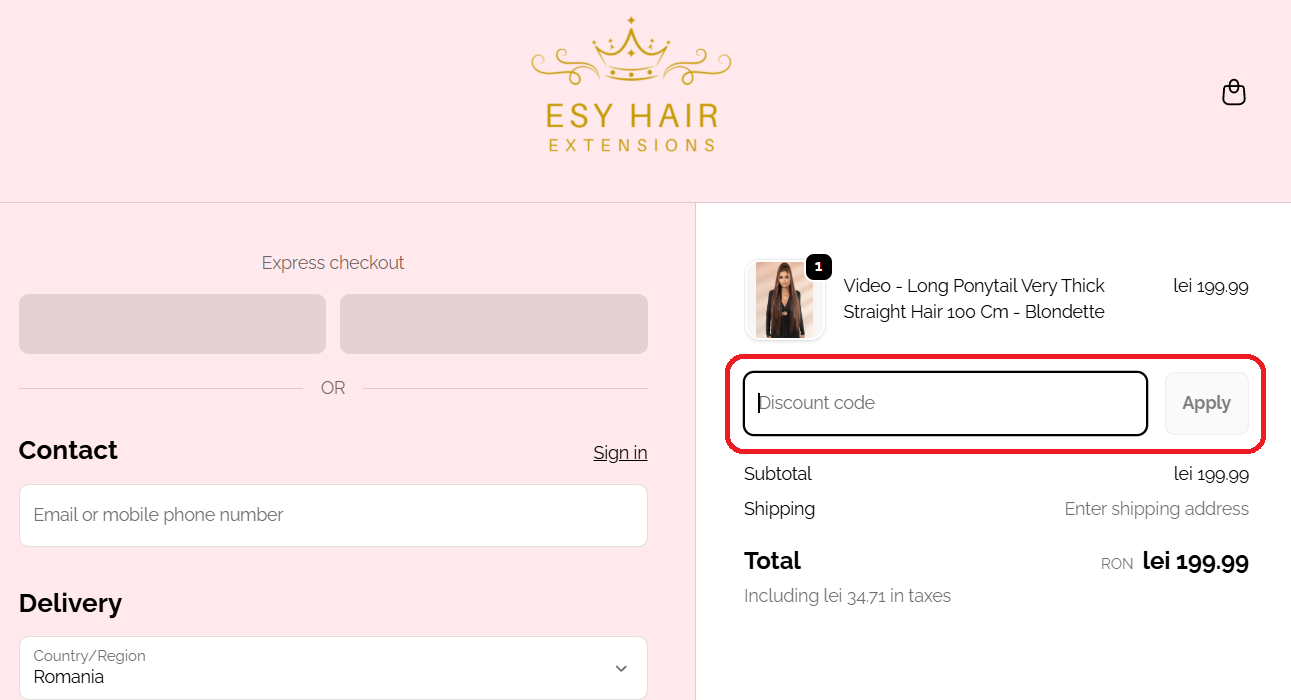 Cod reducere Esy Hair