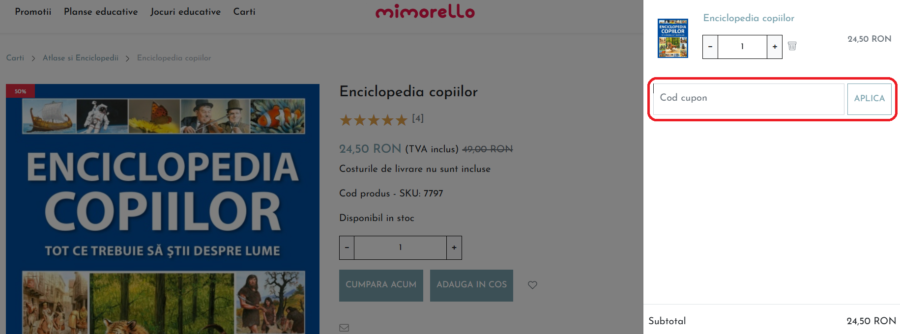 Cod reducere Mimorello