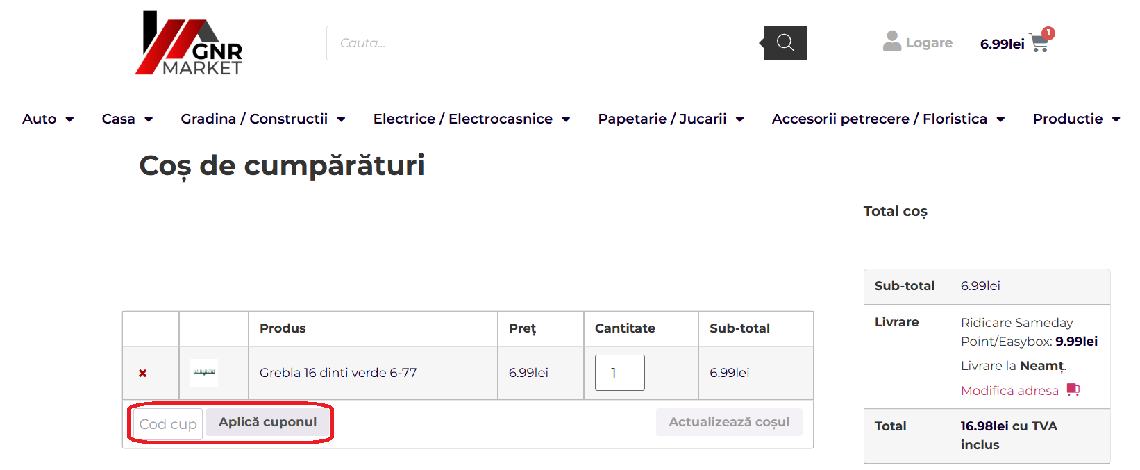 Cod reducere GNRMarket