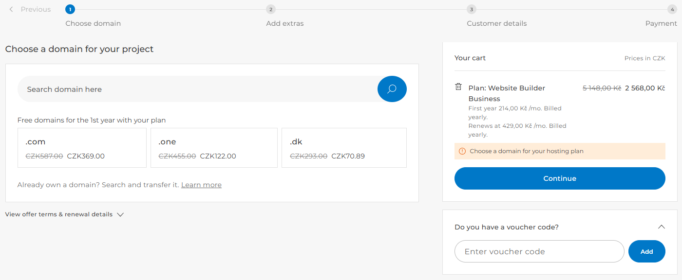 One.com slevový kód