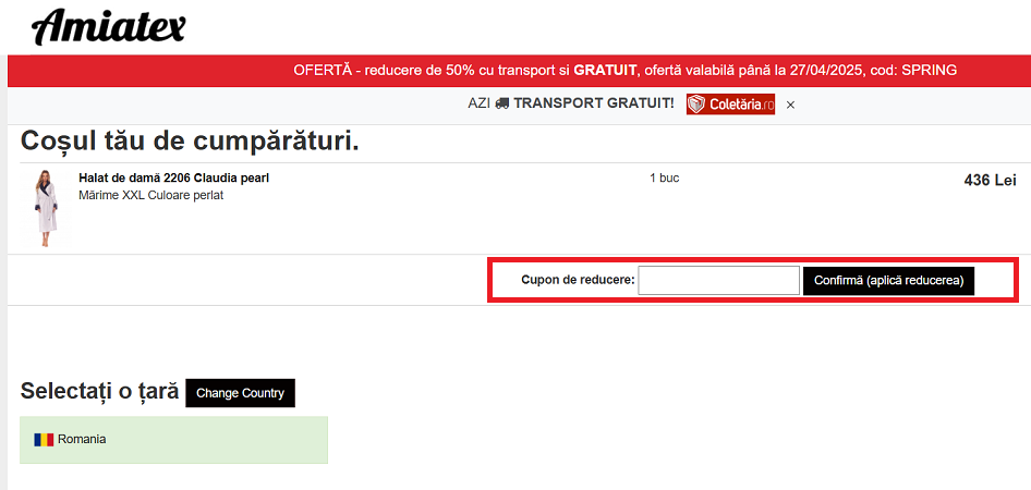 Cod reducere Amiatex