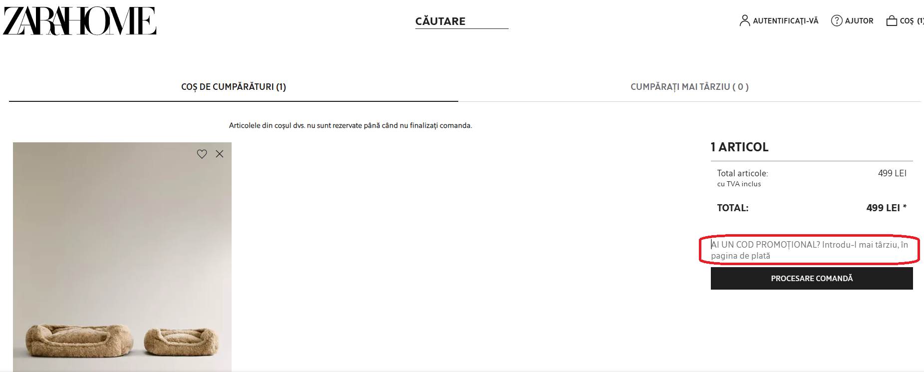 Cod reducere Zara Home