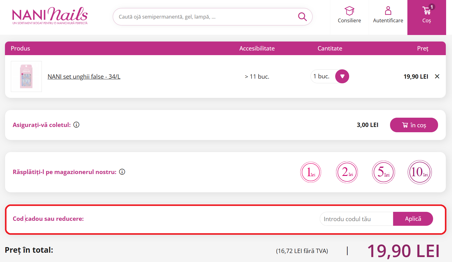 Cod reducere NaniNails