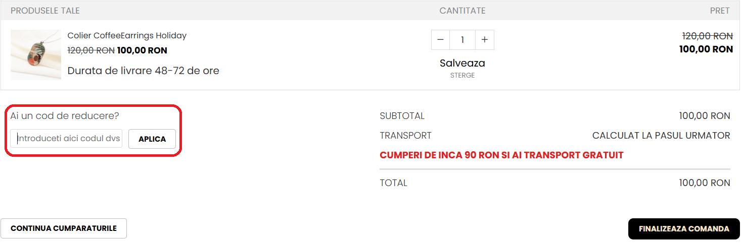 Cod reducere BeanBling