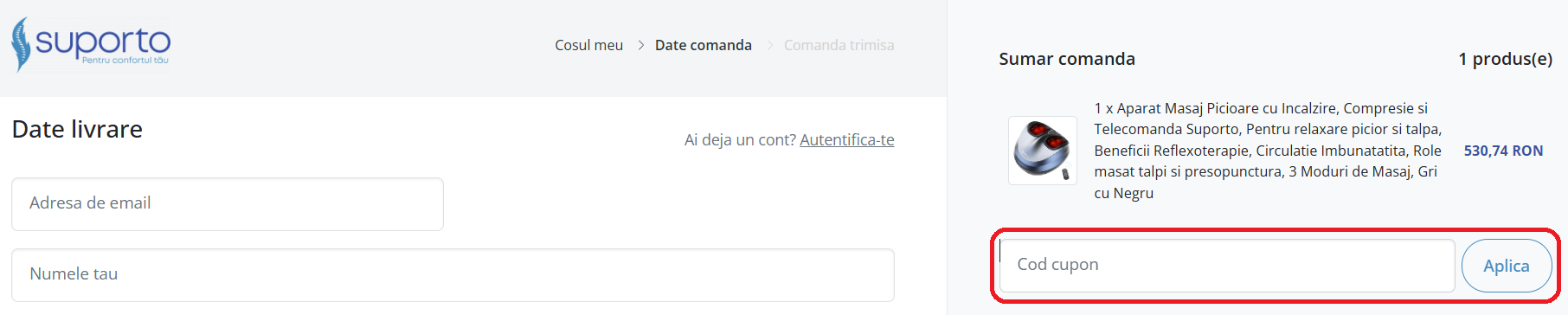 Cod reducere Suporto