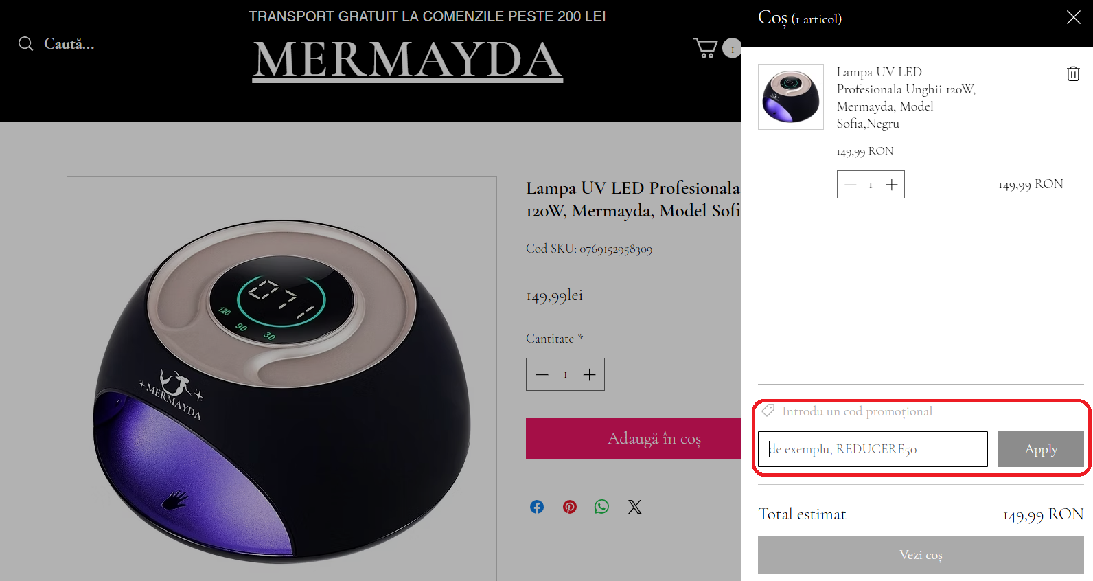 Cod reducere Mermayda