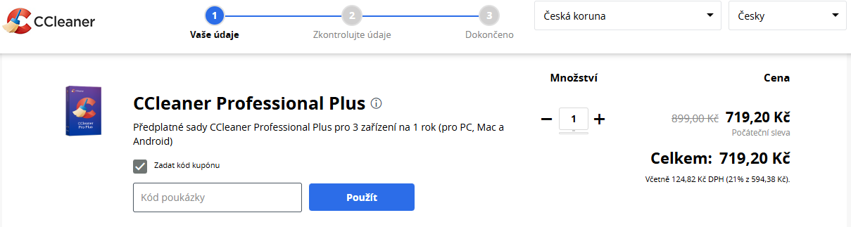 CCleaner slevový kód