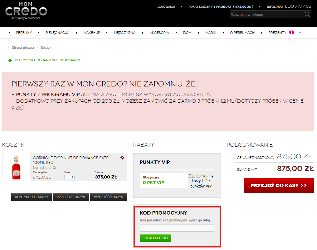 mon credo kod rabatowy