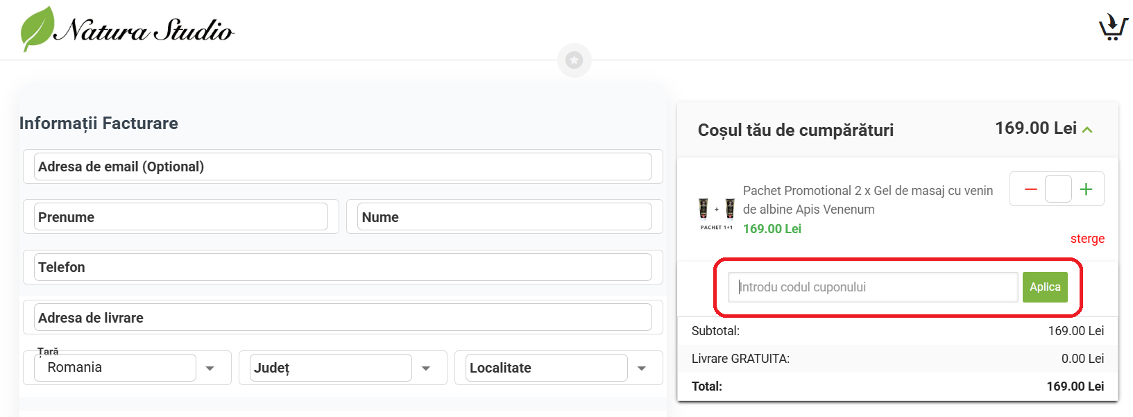 Cod reducere Natura Studio