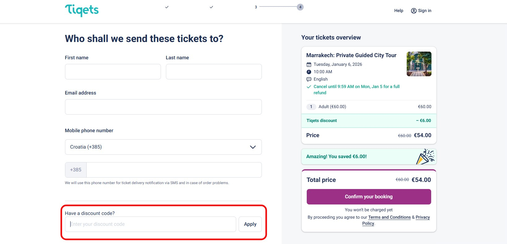tiqets discount code