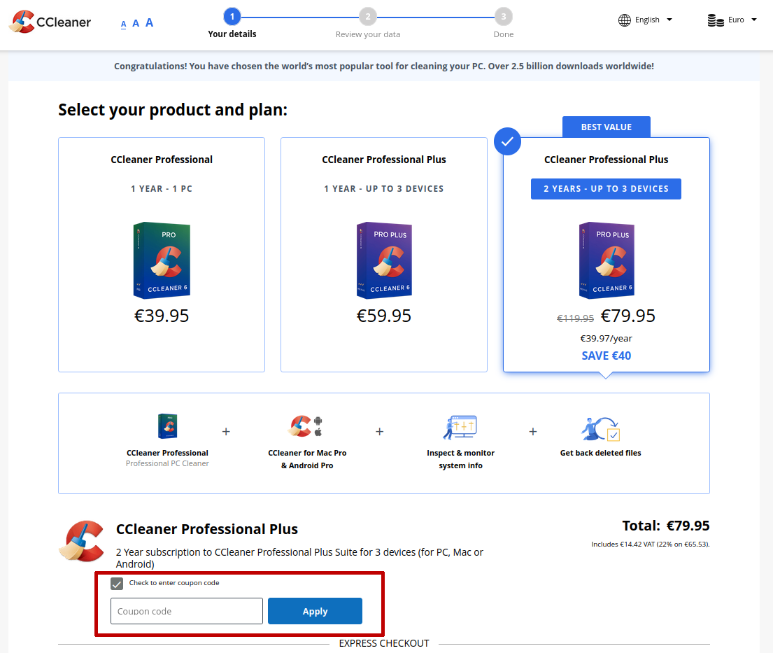 CCleaner koda za popust