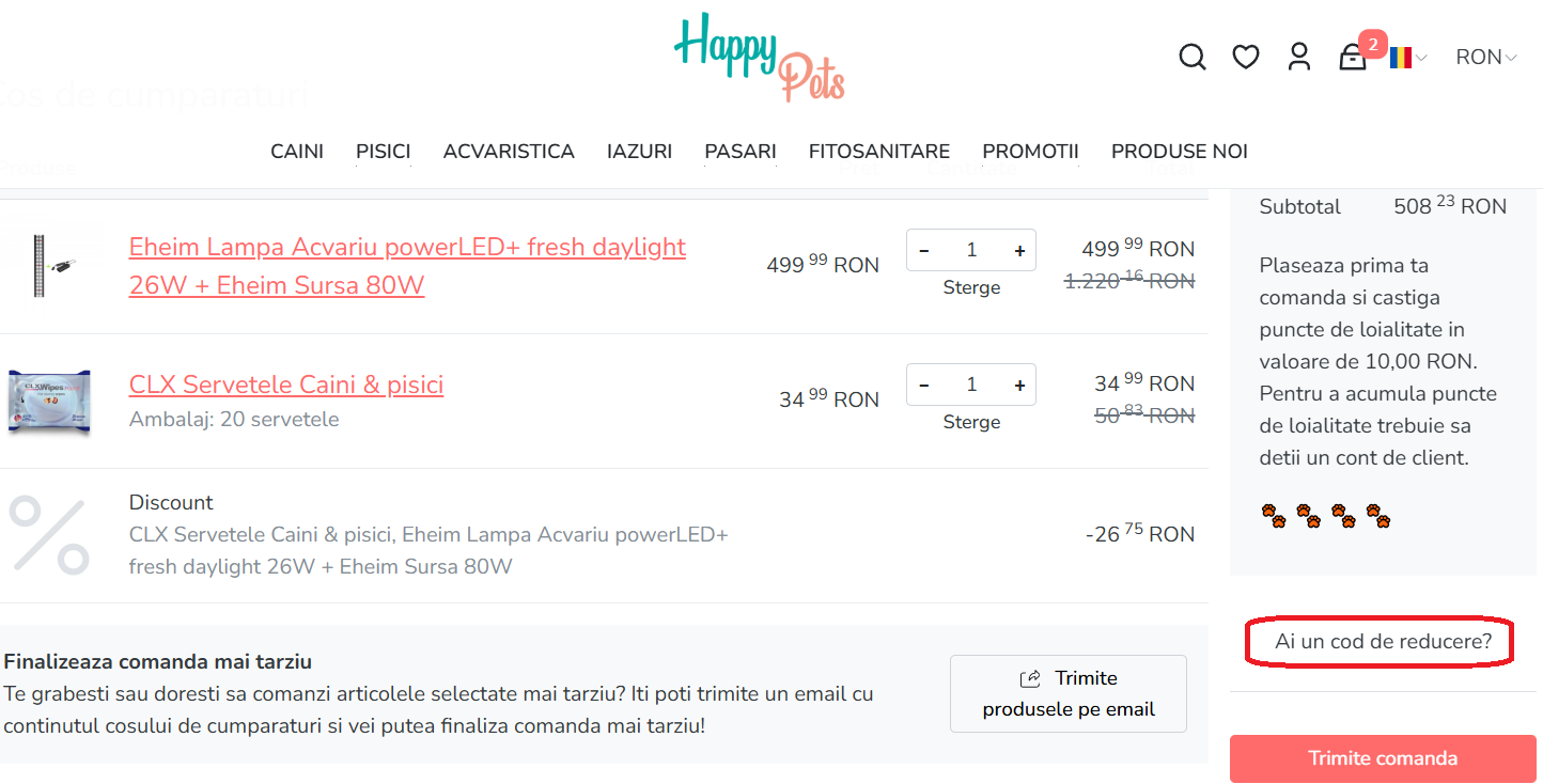 Cod reducere Happypets