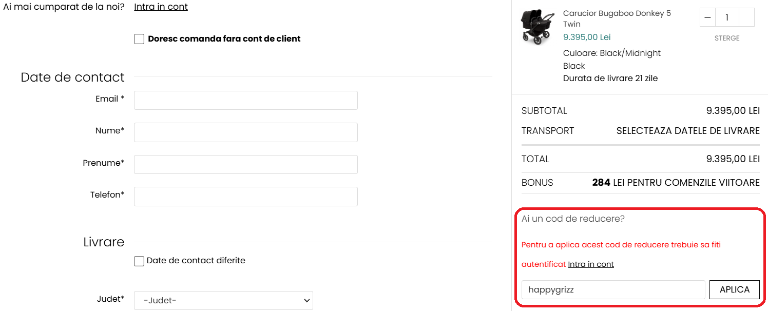 Cod reducere BabyGrizz