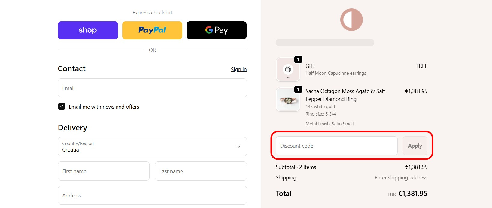 Capucinne promo code