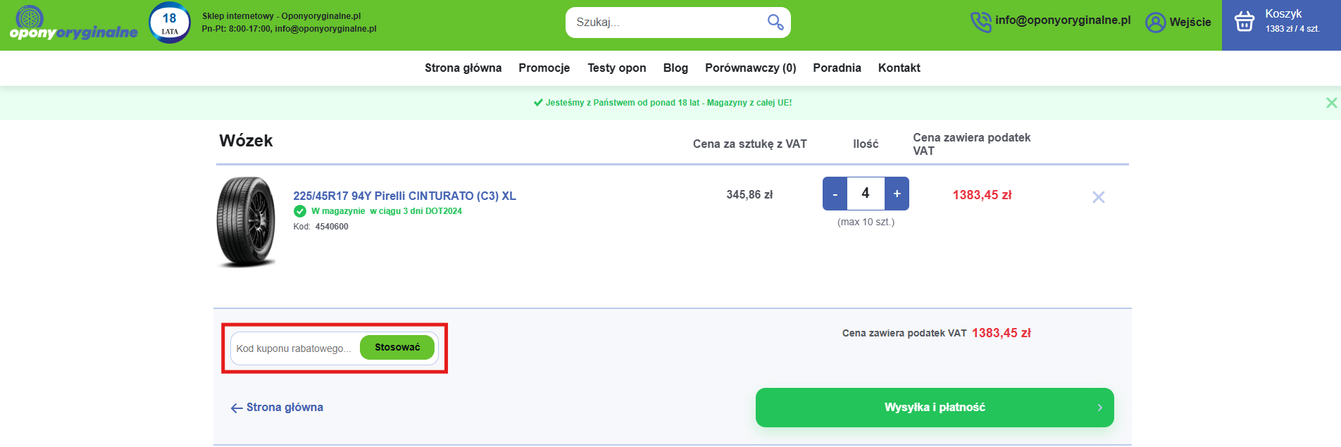 OponyOryginalne kod rabatowy