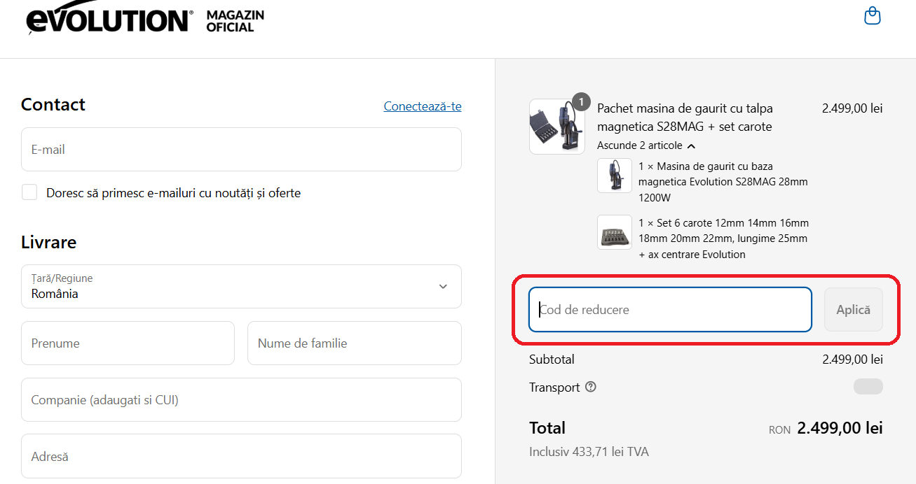 Cod reducere EvolutionPowerTools