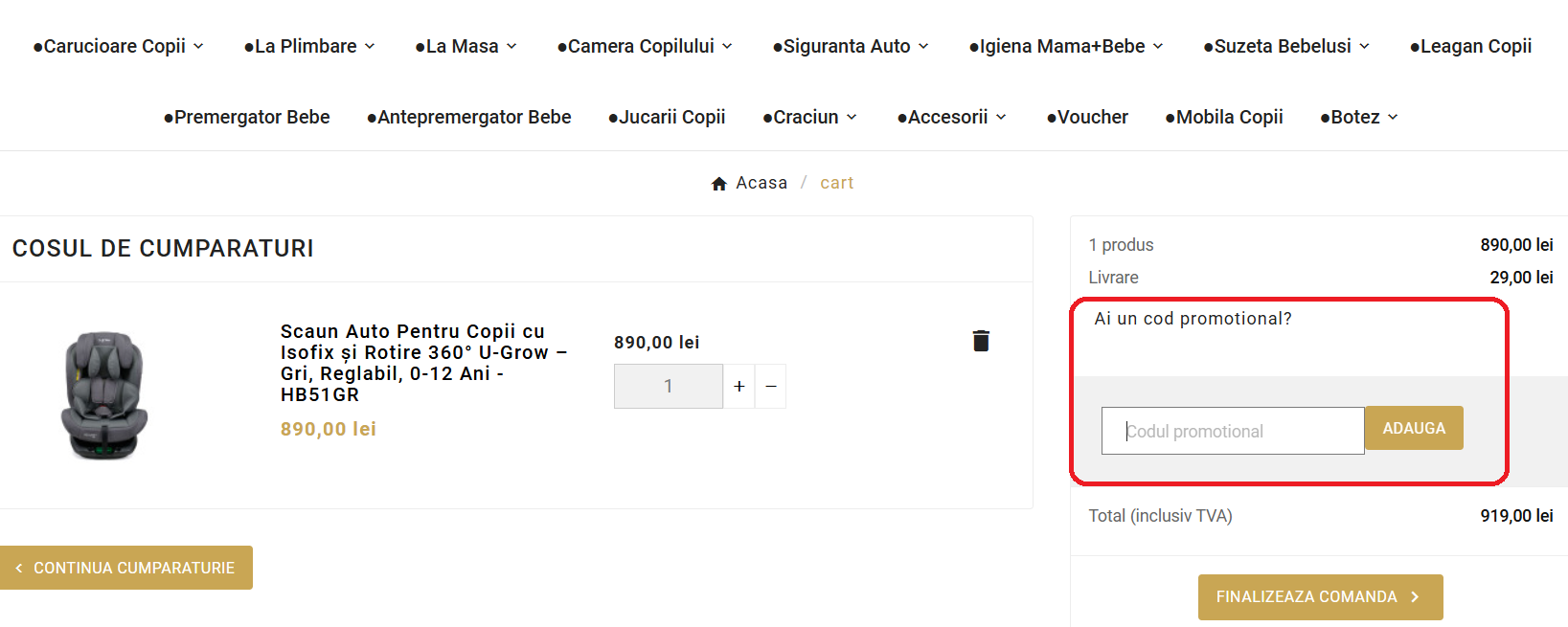 Cod reducere BabyRoll