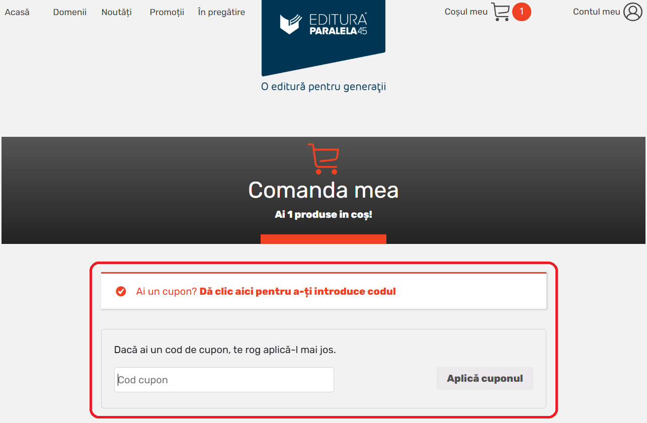 Cod reducere Editura Paralela 45
